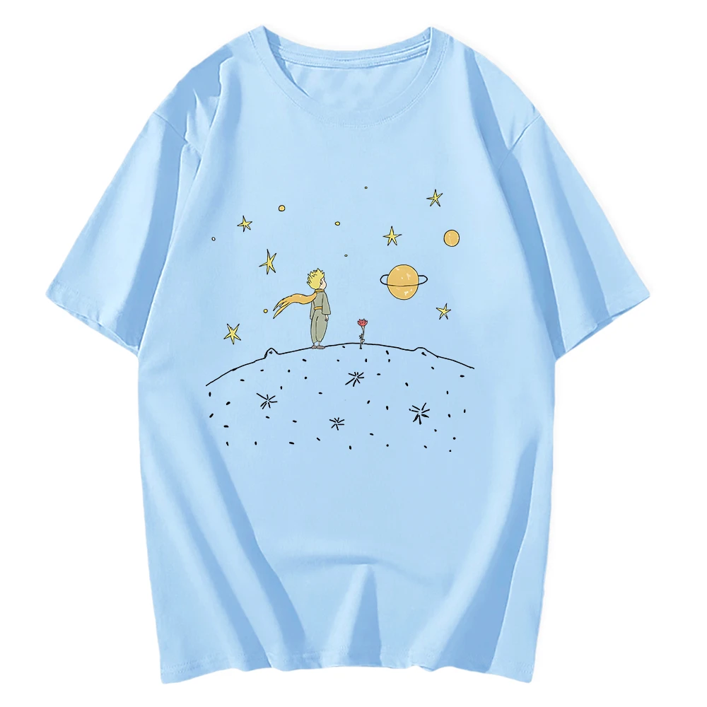 Little Prince T-shirt 100% Cotton Korean Fashion Short Sleeve Tshirt Harajuku Couple Tees for Women/Men T shirt Summer Kawaii