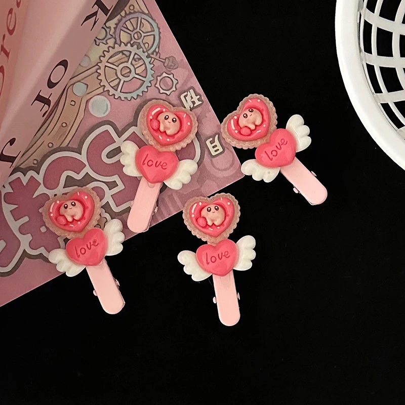 Clip de pelo de palo de hadas de dibujos animados Love Little Gir, dijes de resina, adornos de manualidades, Clip de pico de pato, accesorios de decoración DIY, 1PC