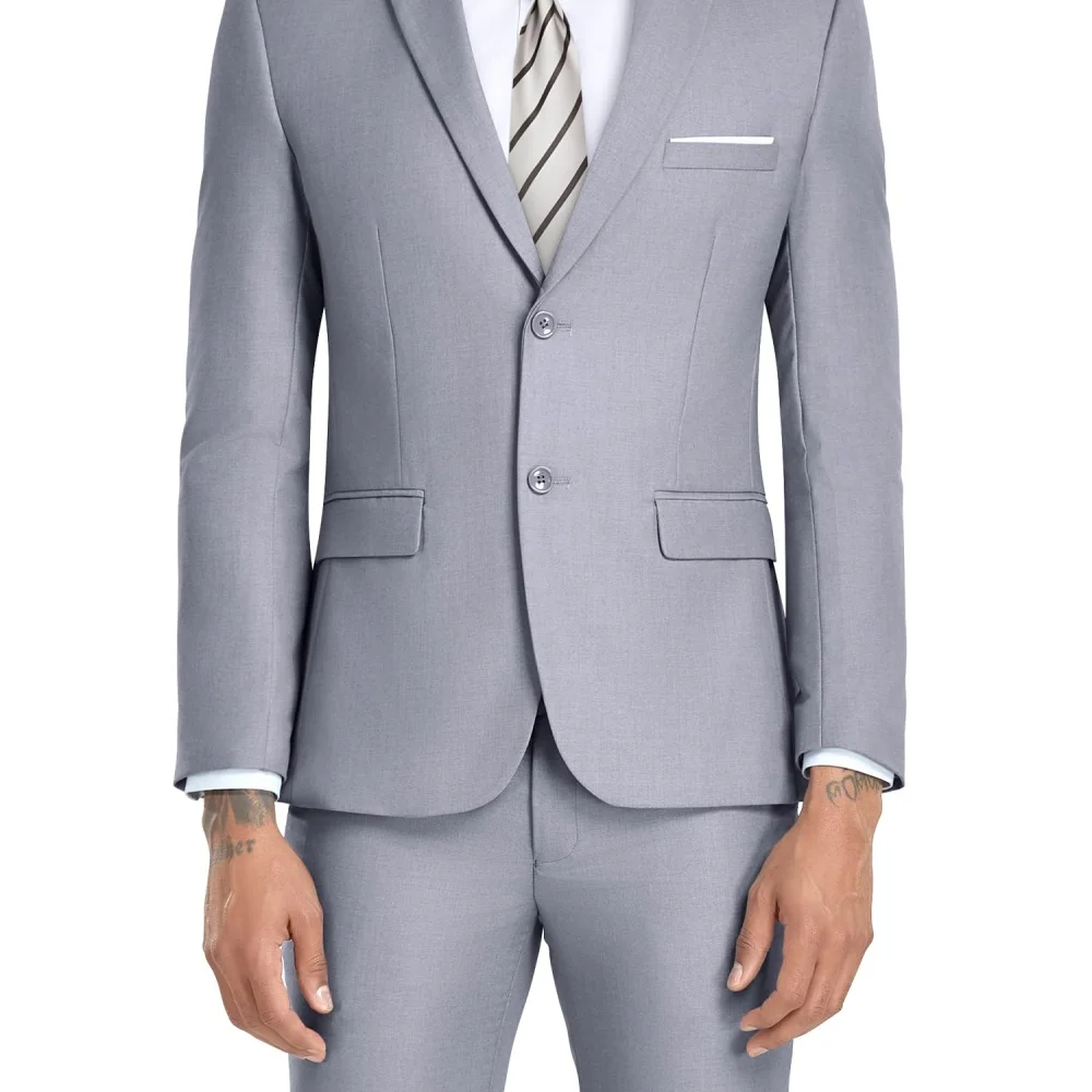 Costumes intelligents et décontractés pour hommes, kaki, pour affaires formelles, mariage, garçons d'honneur, fumer, ensemble veste et pantalon à Double boutonnage