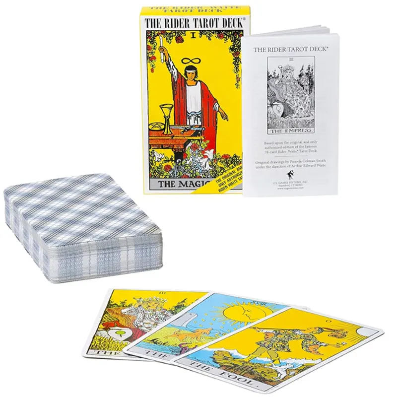 The Rider Tarot Deck English/Spanish The Authentic Rider-Waite Tarot Deck Booklet Essential لبطاقة قراءة الخبراء للمبتدئين التارو