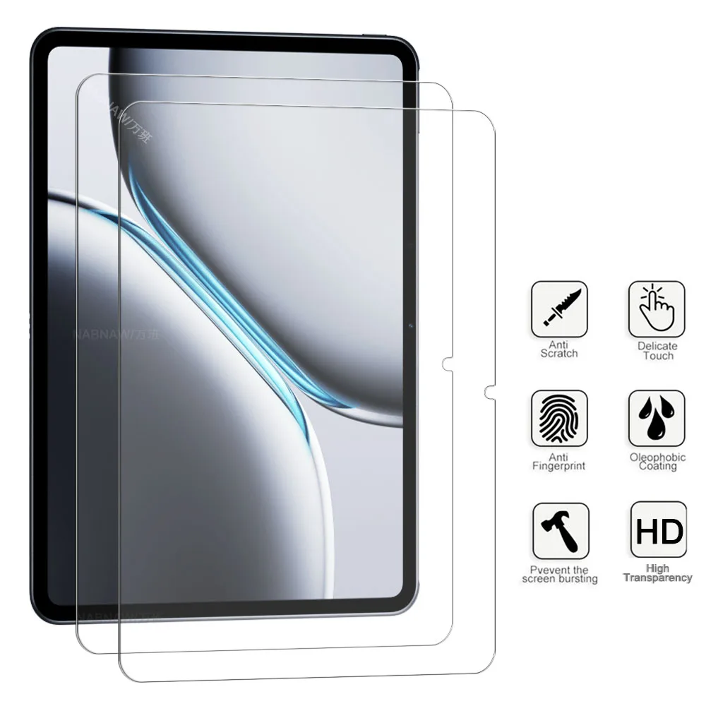 2 Pieces Oil-coating Ultra Clear Screen Protector HD Hard Film Scratch Proof Tempered Glass For OnePlus Pad 2 12.1 inch