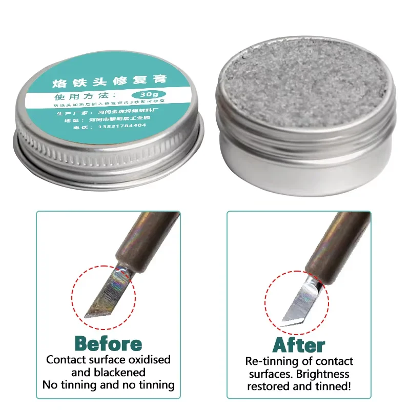 6g/16g/30g Soldering Tip Cleaner Paste Oxide Remover & Tinner Activator for Soldering Iron, Restores Non-Stick Tips