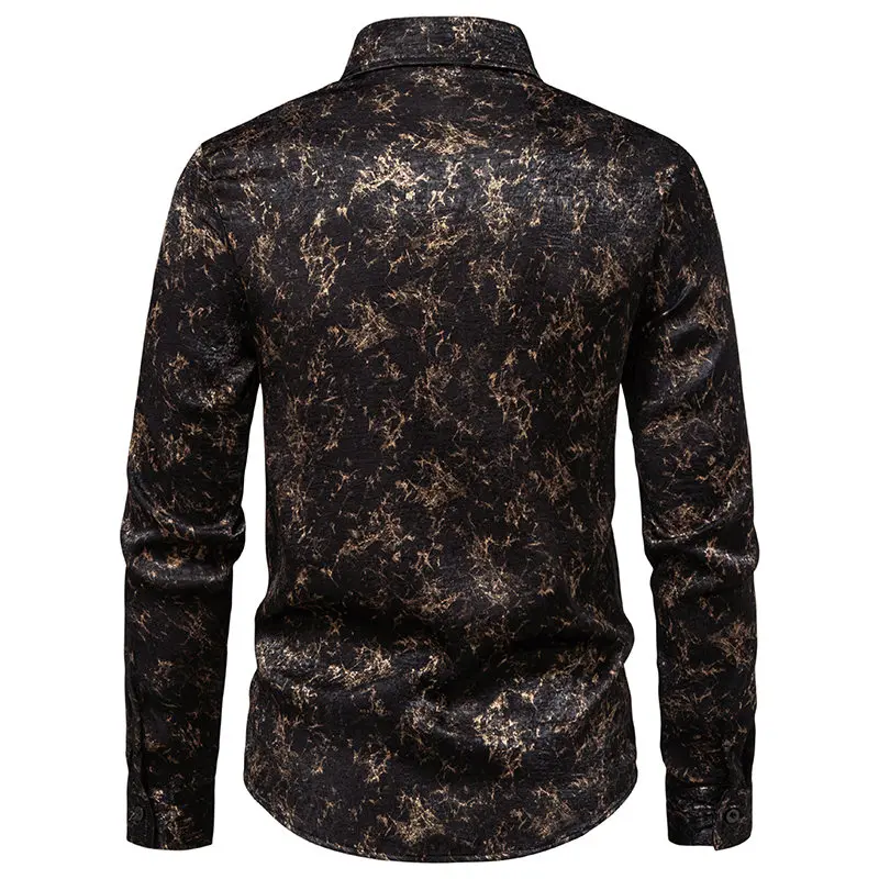 Autumn Men's Luxury Printed Shirt New Fashion Design Casual Print for Wedding Party Prom Business Nightclub