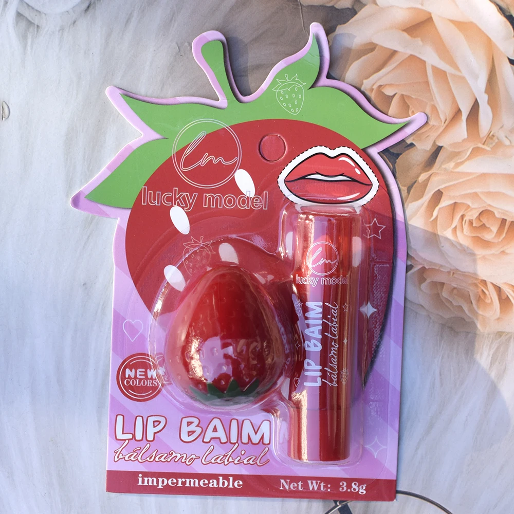 귀여운 딸기 립밤 세트 변색 주름 개선 보습 수분 공급 슬립 립 리페어 립 메이크업