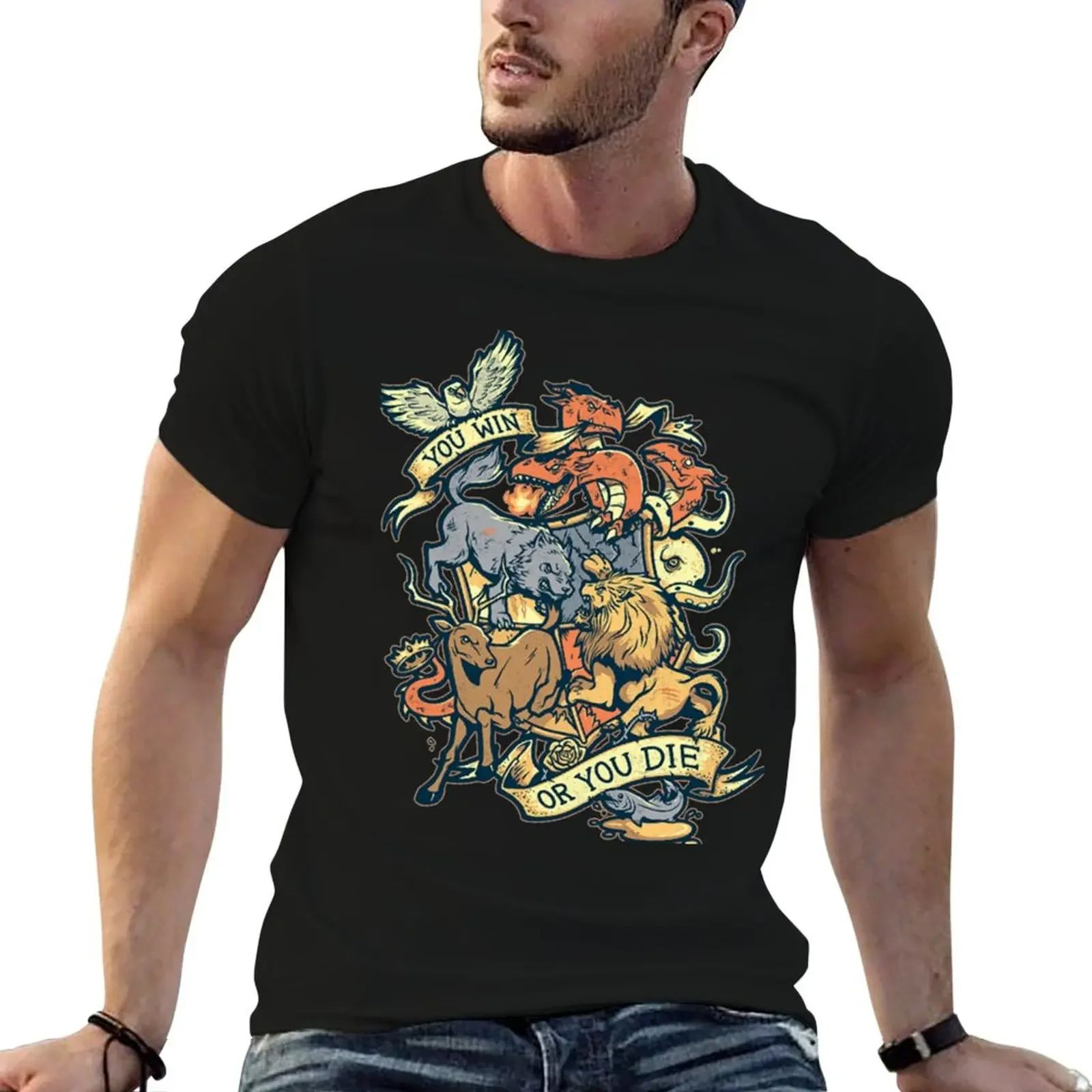 

You win or you die T-Shirt luxury clothing labubu customs design your own clothes for men