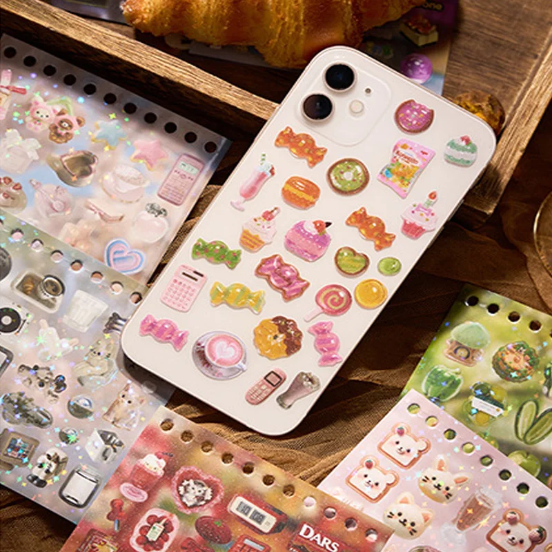 50 pcs/bag Camellia Season Series Japanese Vintage Style Pre-cut Foil Coil Stickers for Books, Notebooks, and Gooka Materials