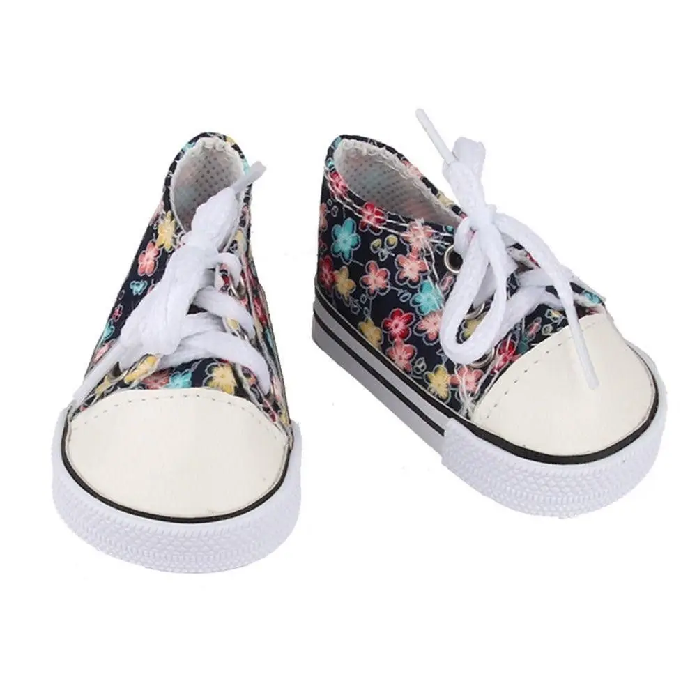 

1 Pair Sneakers Shoes Lace-up Doll Canvas Shoes 7.5cm Mini Doll Shoes Kawaii Colorful Doll Sneakers Children Toy