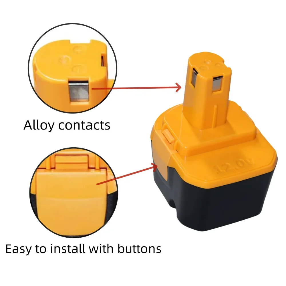 For Ryobi 1400652 BID1211 CCD1201 CHD1201 CHD1 202 CTH1201 CTH1202 FL1200 Series 12V 6.8Ah Rechargeable Battery for Power Tools