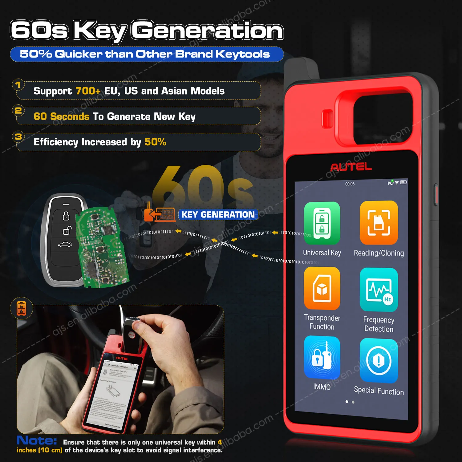 Picture 5: Autel MaxiIM KM100 X E Key Programing  2 Scanner Code Reader Automotive Key Programmer Car Diagnostic Tools Altar KM100X