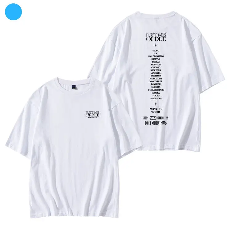 HOT KPOP Gidle Music Concert Just Me Same Song Yuqi Ins Hot T-shirt Summer Men Women Harajuku Casual T-shirt Cosplay