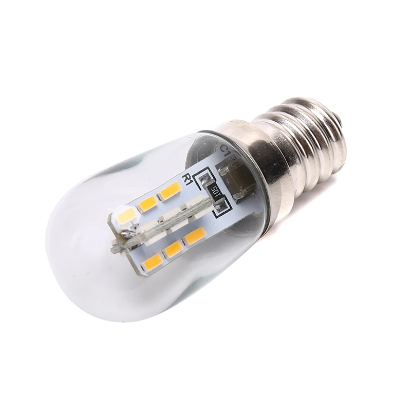 Bombilla LED E12 220V E12, lámpara de sombra de vidrio de alto brillo, iluminación blanca pura y cálida para máquina de coser, refrigerador