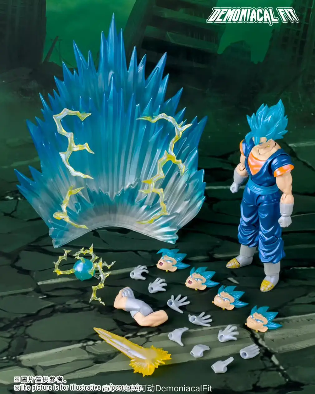Original Demoniacal Fit Shf Dragon Ball Z Super Saiyan Vegito Vegetto ผมสีฟ้ากลัว Action Figures อะนิเมะรุ่นของเล่น