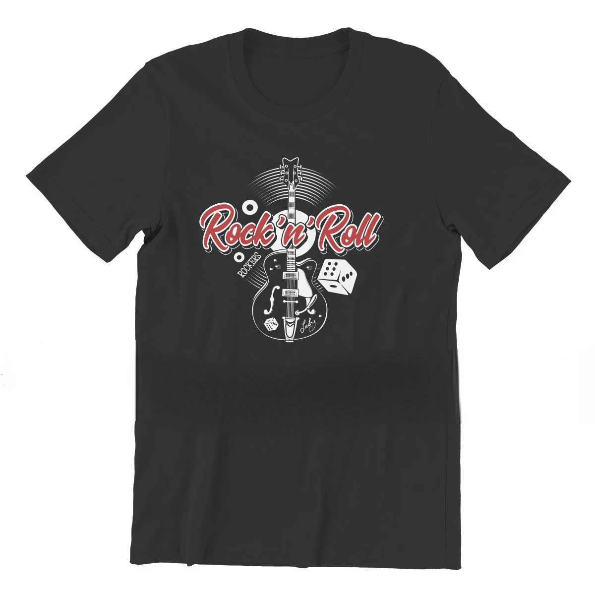 Rockabilly Rock and Roll Men Summer Tshirt Music Dice Rockers Guitars Individuality Shirt Original Streetwear Hipster Summer Top