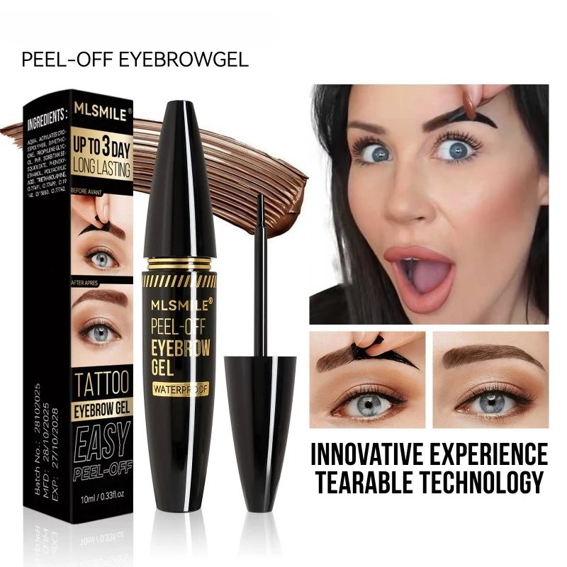 ثلاثية الأبعاد تقشر الحاجب جل مقاوم للماء لطخة برهان الطبيعية المظهر الحاجب التصفيح طوال اليوم ارتداء الحواجب الريشية لا إزالة فوضوي #1