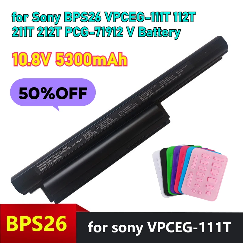 

New 10.8V 5300mAh for Sony BPS26 VPCEG-111T 112T 211T 212T PCG-71912V Battery