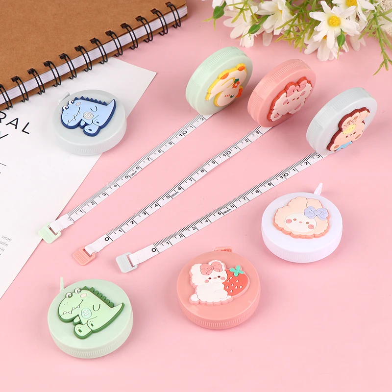 Cartoon Measure Tape Lovely Macaron  Measuring Tape Push Button Mini Tape Measure Tool Sewing Gadget