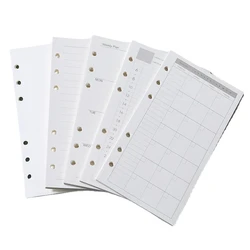 Standard 6 Hole Diary Paper Refill A6 Binder Paper 100g Thicken 6 Ring Binder Notebook A5 Weekly Daily Planner Refill Universal