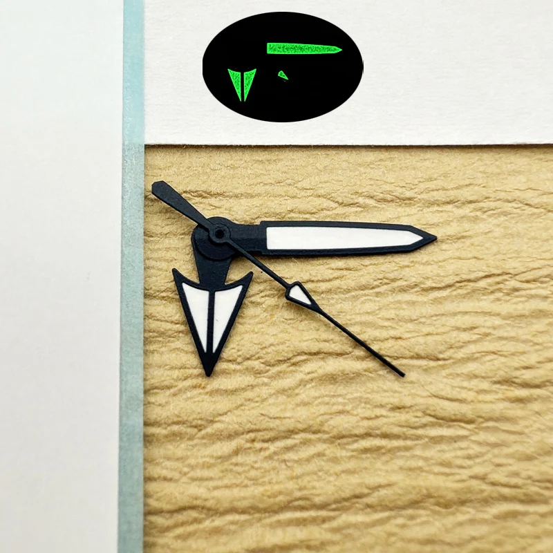 Custom Watch Hands Green Luminous Hands 7.5 mm*12.5 mm*12.5 mm For NH35 NH36 4R35 4R36 7S26 Movement Men Watch Case Parts