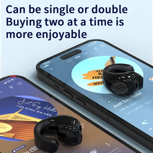 Imagen 2 del producto Auriculares inalámbricos Bluetooth TWS, auriculares de conducción ósea, estéreo HiFi, música, Clip en la oreja, pendientes, auriculares deportivos con micrófono