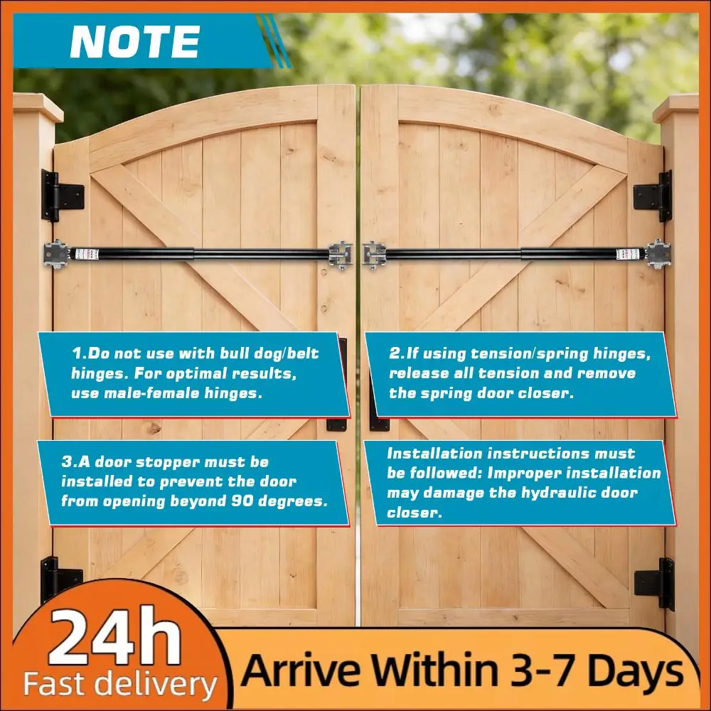 

6 шт. гидравлических доводчиков для ворот TB200B, усилие 60-140 фунтов, ширина 40-64 дюйма, для складов, стадионов, дворов