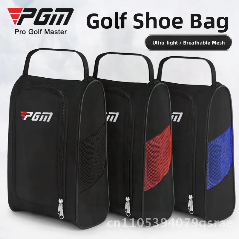 

PGM Golf Shoe Bag Breathable Nylon Sports Shoe Storage Casual Sports Bag in Four Colors Black Red Blue Pink for Outdoor Use