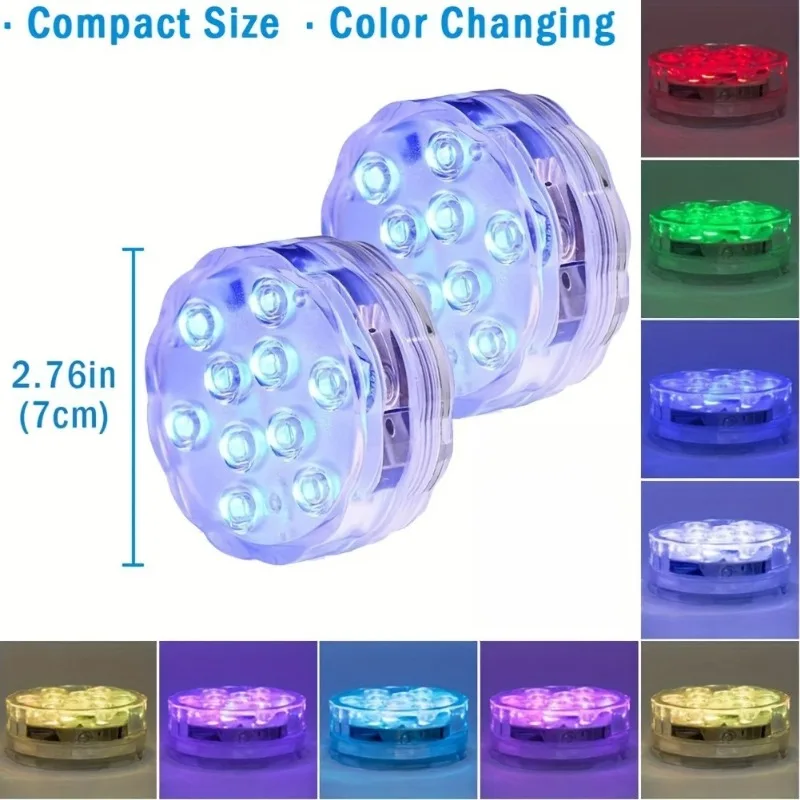 4 Sets Suitable for Swimming Pools, Fish Tanks, Water Features, Fountains, Wedding Decorations and Other Places - Simple Underwater Lighting Installation, with a Durable Plastic Casing.