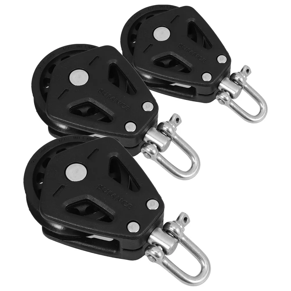 

3Pcs Dual Nylon Swivel Pulley Bearing Cable Rope Attachment for Marine Sailing Pilates Gym Cable Pulley System
