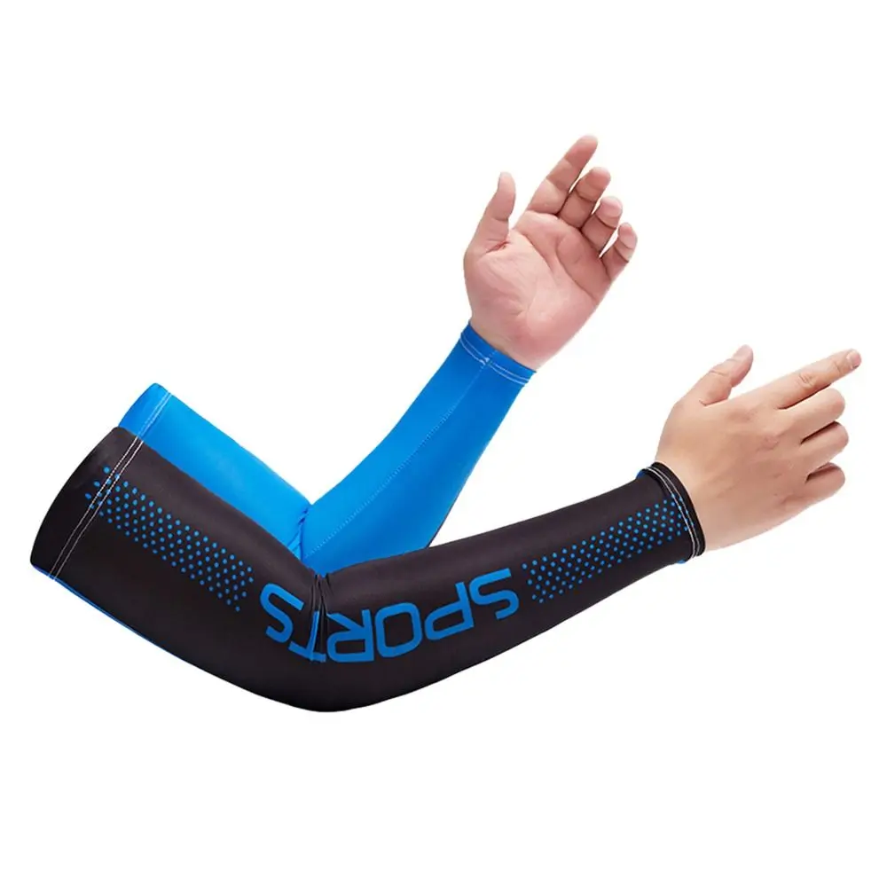 2Pcs Fishing Riding Cooling Arm Sleeves Cover Men Sports Running UV Sun Protection Outdoor Fishing Cycling Sleeves Sunscreen
