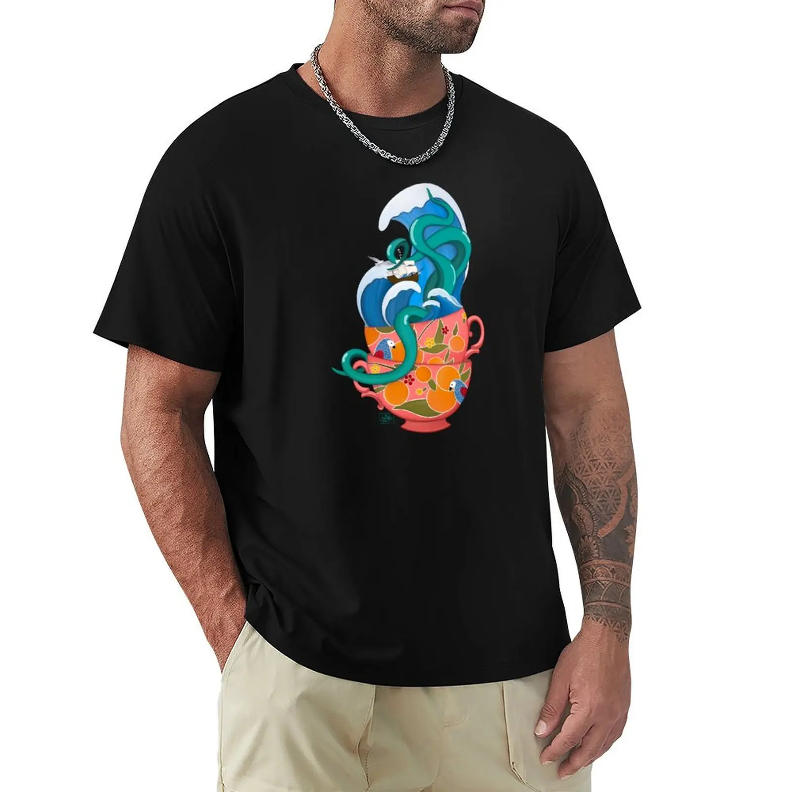Tempest in Stede's Teacup T-Shirt Utility Casual Work T-Shirt