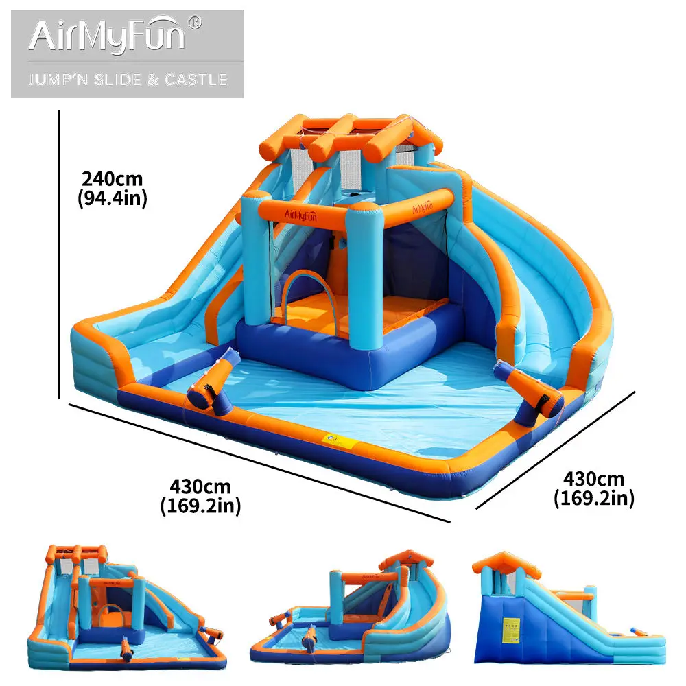 Hot selling new design inflatable water slide with swimming pool jumping castle house children's inflatable water slide