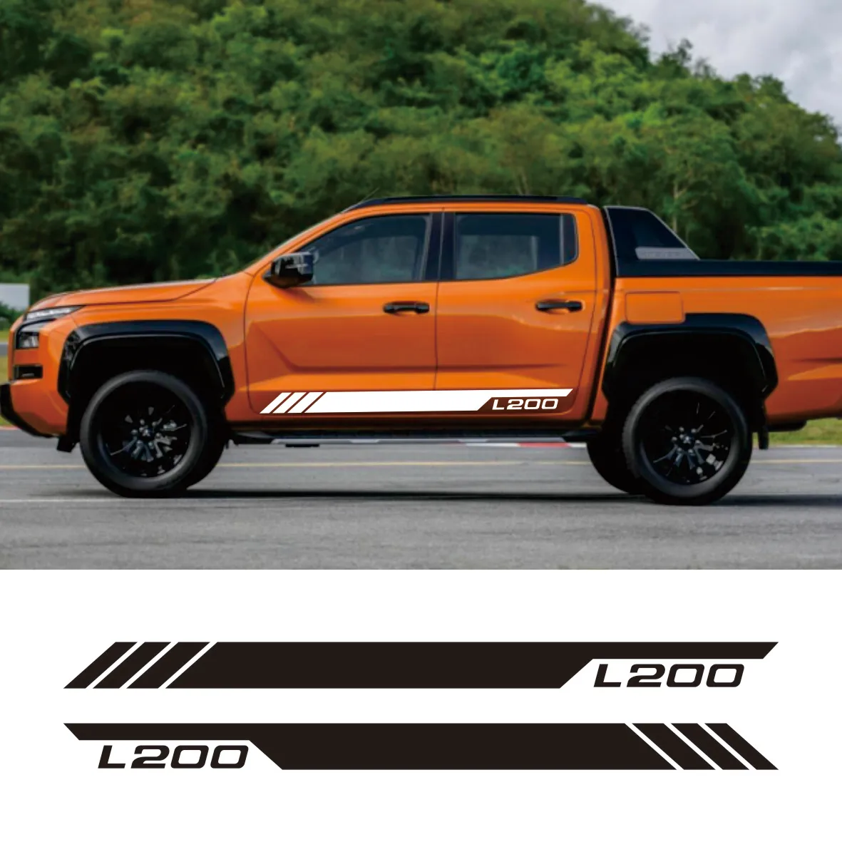 

Car Door Side Skirt Stripes Stickers For Mitsubishi L200 Triton Pickup Truck Graphics Vinyl Decor Decals Cover Auto Accessories