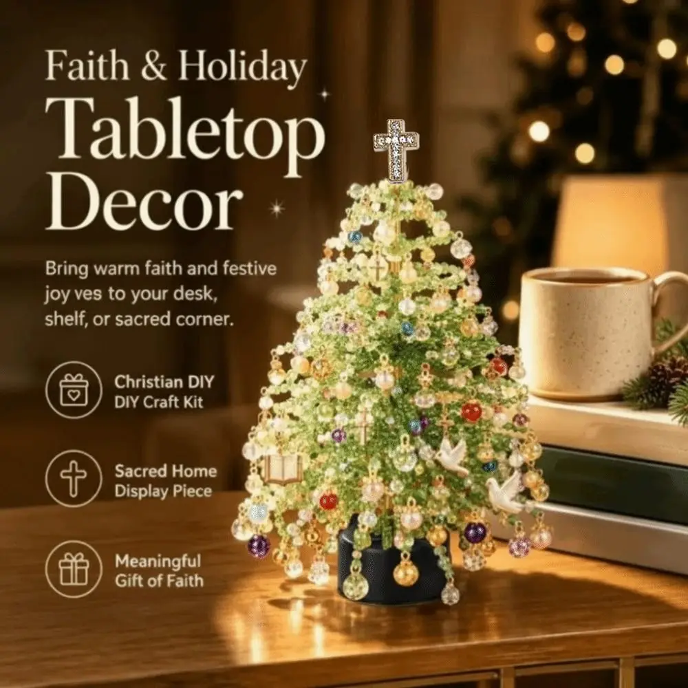 Handmade DIY Beaded Christmas Tree Kit Crystal Bead with Light Up Halloween Tree Making Kit Sparkling Educational