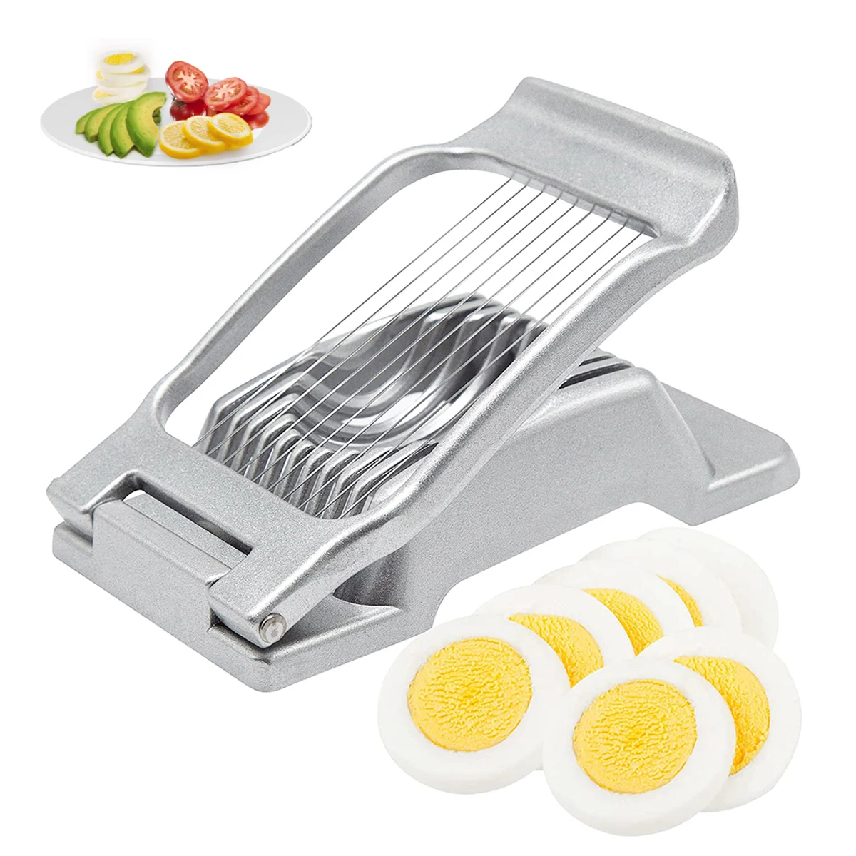 Egg Slicer Heavy Duty Metal Boiled Eggs Cutter Stainless Steel Manual Cutting Ham Mushroom Strawberry Soft Fruit Kitchen Gadgets