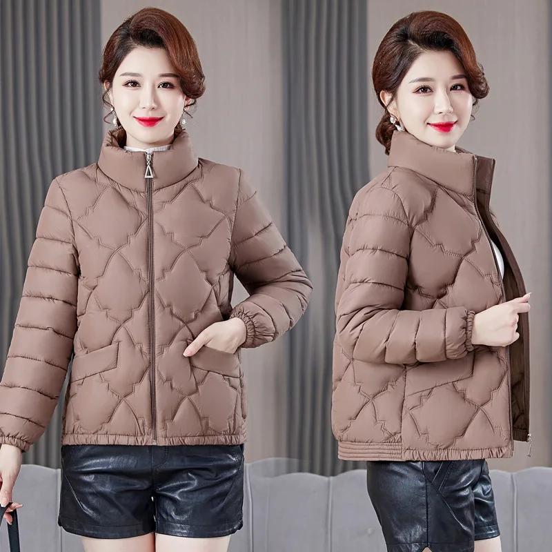 Mantel katun pendek wanita, jaket Luaran parka longgar versi Korea katun pendek 2023 untuk perempuan