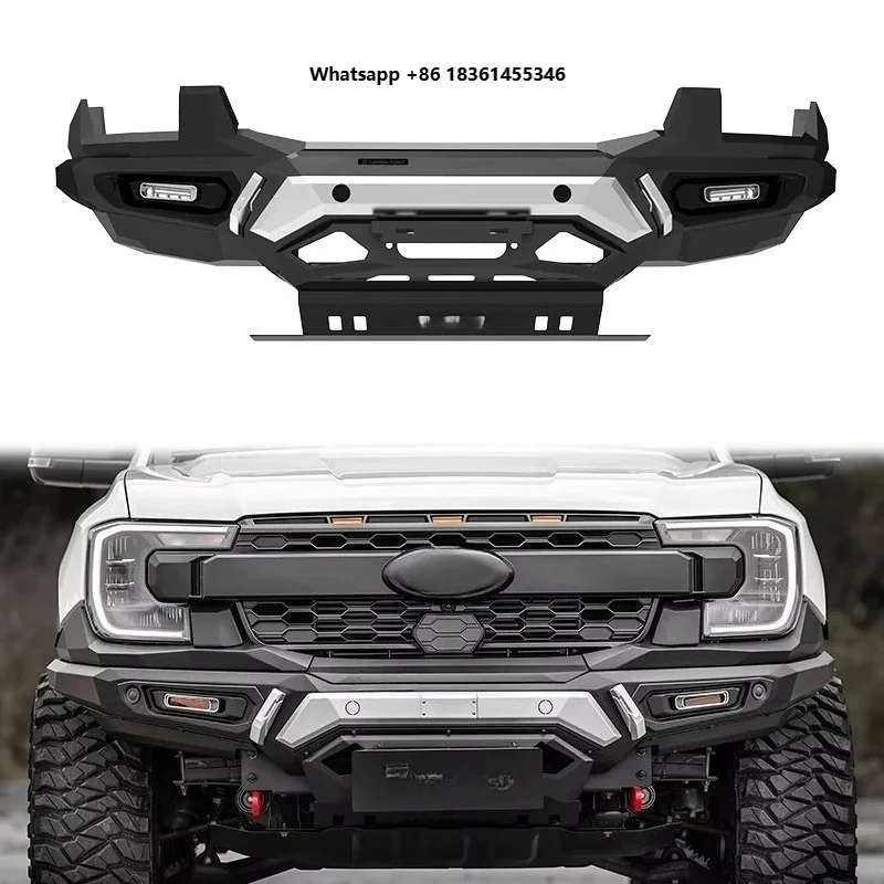 For  Ranger Accessories 2023 Front Bumpers Body Kits Pickup Truck 4X4 Offroad Carbon Steel Front Bumper Front Bull Bar