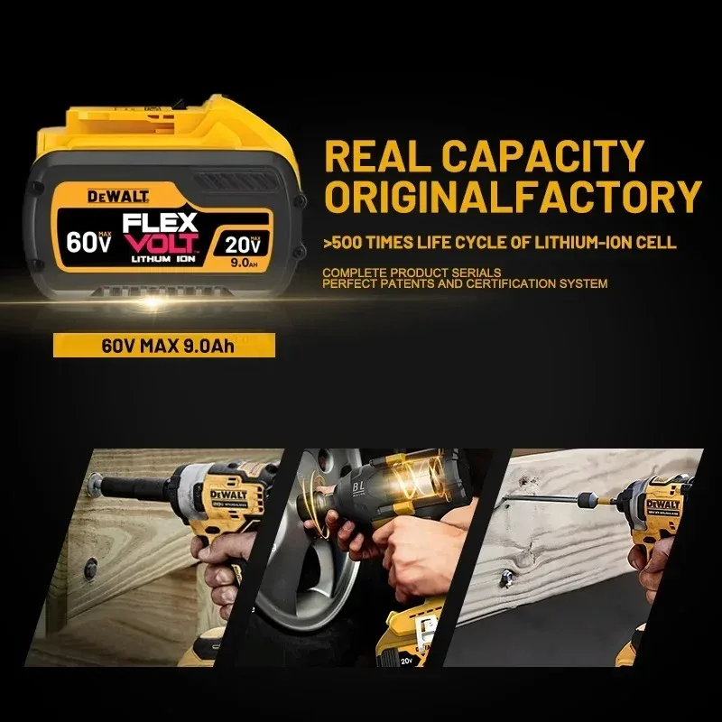 Original DeWalt 20V battery 6Ah/5Ah. replaceable DCB606 DCB609 DCB184 DCB200 DCF845 DCF850 DCF911 DCD800 DCD805 Tools Battery.