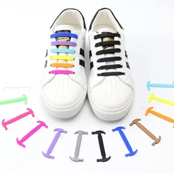 12Pcs Silicone Shoelaces for Shoes No Tie Shoe Lace Elastic Laces Sneakers Kids Adult Rubber Shoelace One Size Fits All Shoes