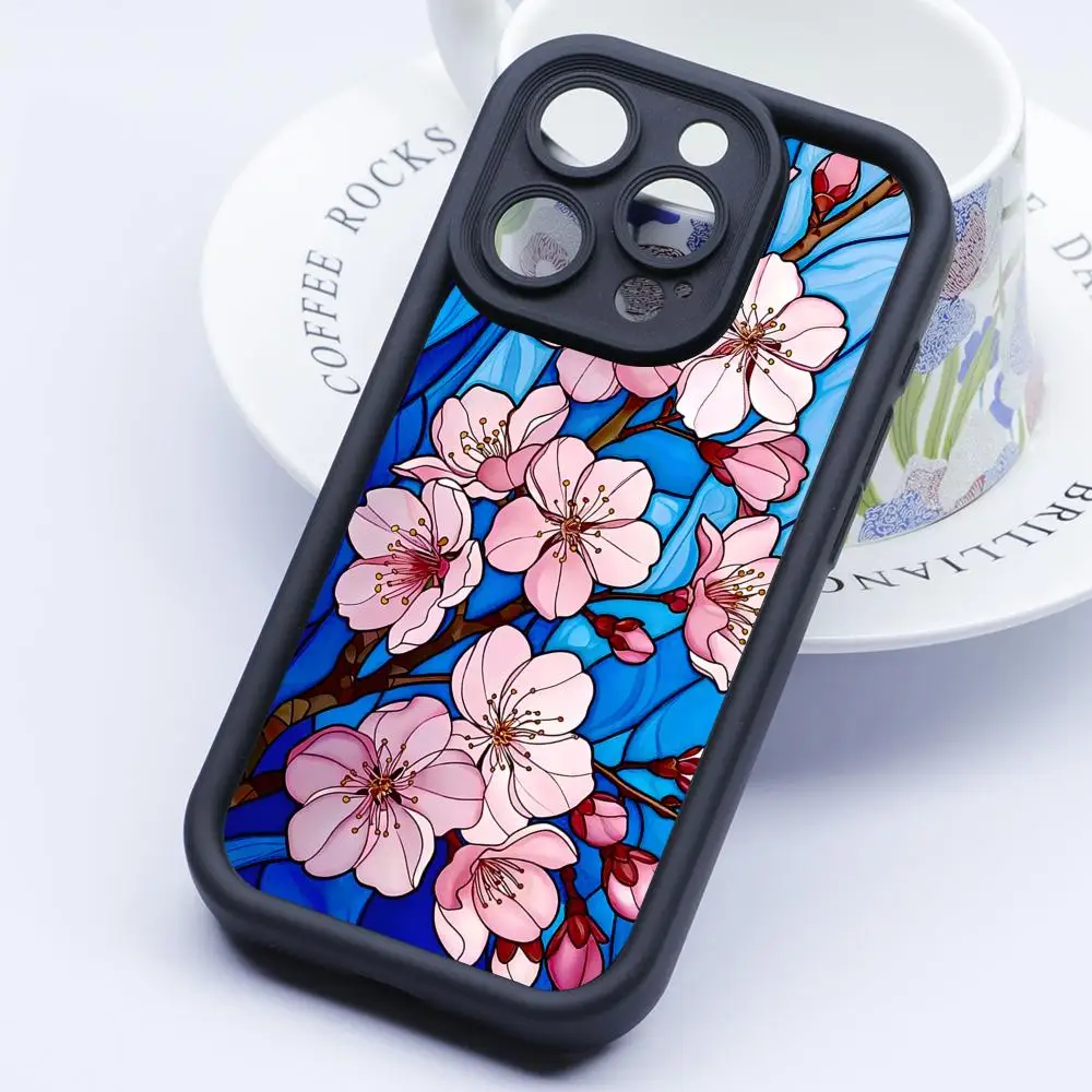 

Чехол для телефона Shining Flowers для iPhone 17 16 15 14 13 12 11 Air Pro Max Plus, утолщенный, из ТПУ, разноцветный, красивый