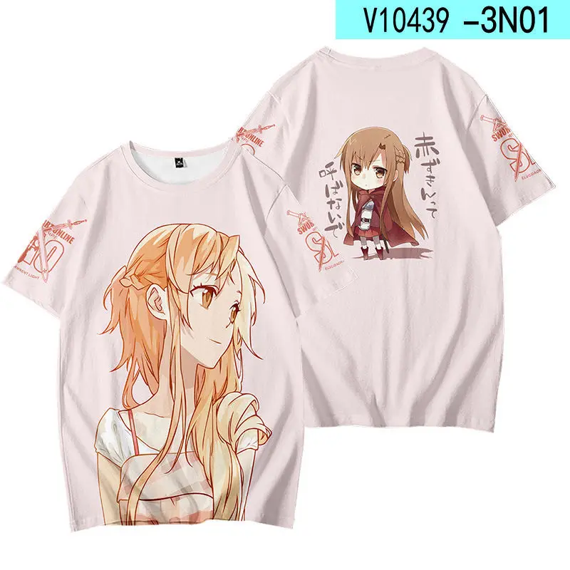 3D Print Anime SAO Sword Art Online Oversized T Shirt Women Men Summer O-neck Short Sleeve Funny Tshirt Graphic Tees Streetwear