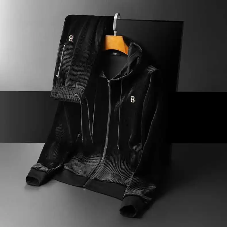 High-end casual sports hooded suit men's two-piece set loose spring and autumn new men's clothing