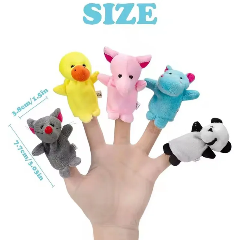 Cartoon 10pcs Baby Story Time Soft Plush Toys Small Velvet Animal Custom Hand Small Finger Puppet for Kids Birthday Party