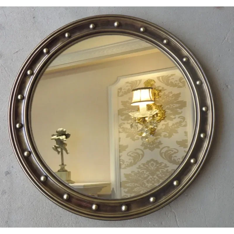 European American Retro Copper Mirror Bathroom Decoration Entrance Wall Hanging Dressing Mirror Decorative Mirrors