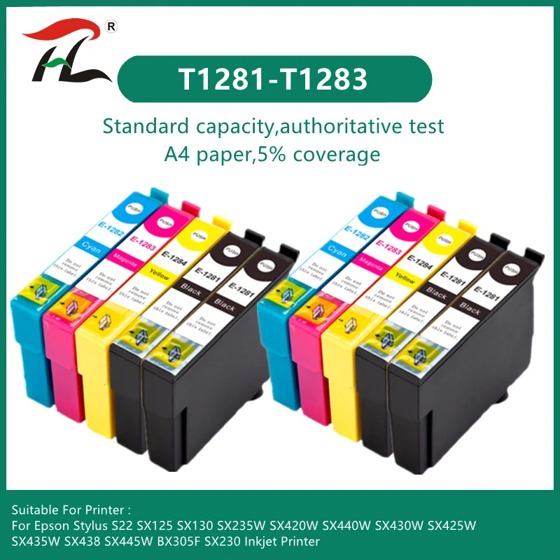 Ink Cartridge For Epson T1281 T1282 T1283 1281 For Epson Stylus S22 SX125 SX130 SX230 SX235W SX420W SX425W SX430W SX435W Printer