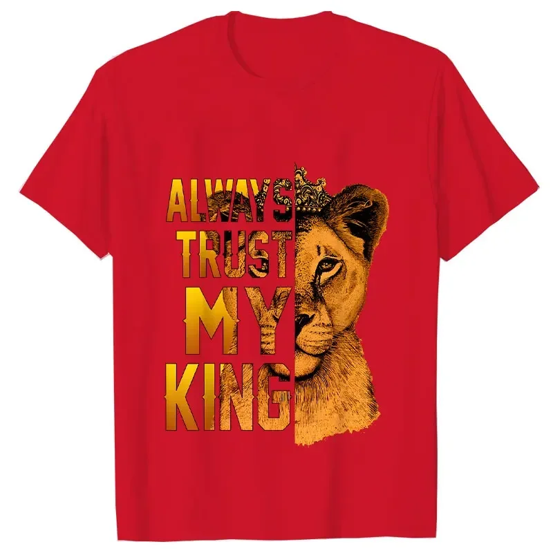 Lion King and Queen Couples T Shirt Love Top Fashion Short Sleeve Couple Clothes Korean Oversized Tshirt Love Women Men Top Tees