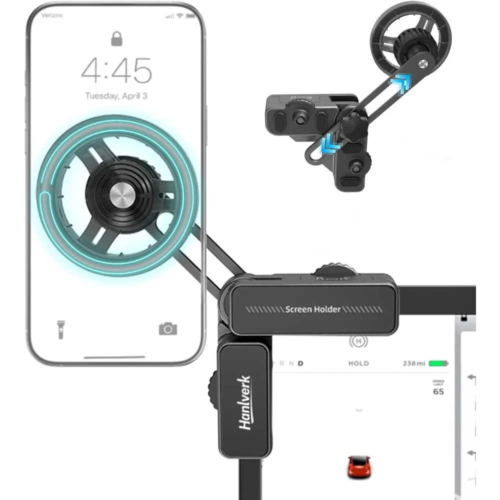 

Adjustable Magnetic Car Phone Mount Clip Extendable Holder Compatible with MagSafe Smartphones