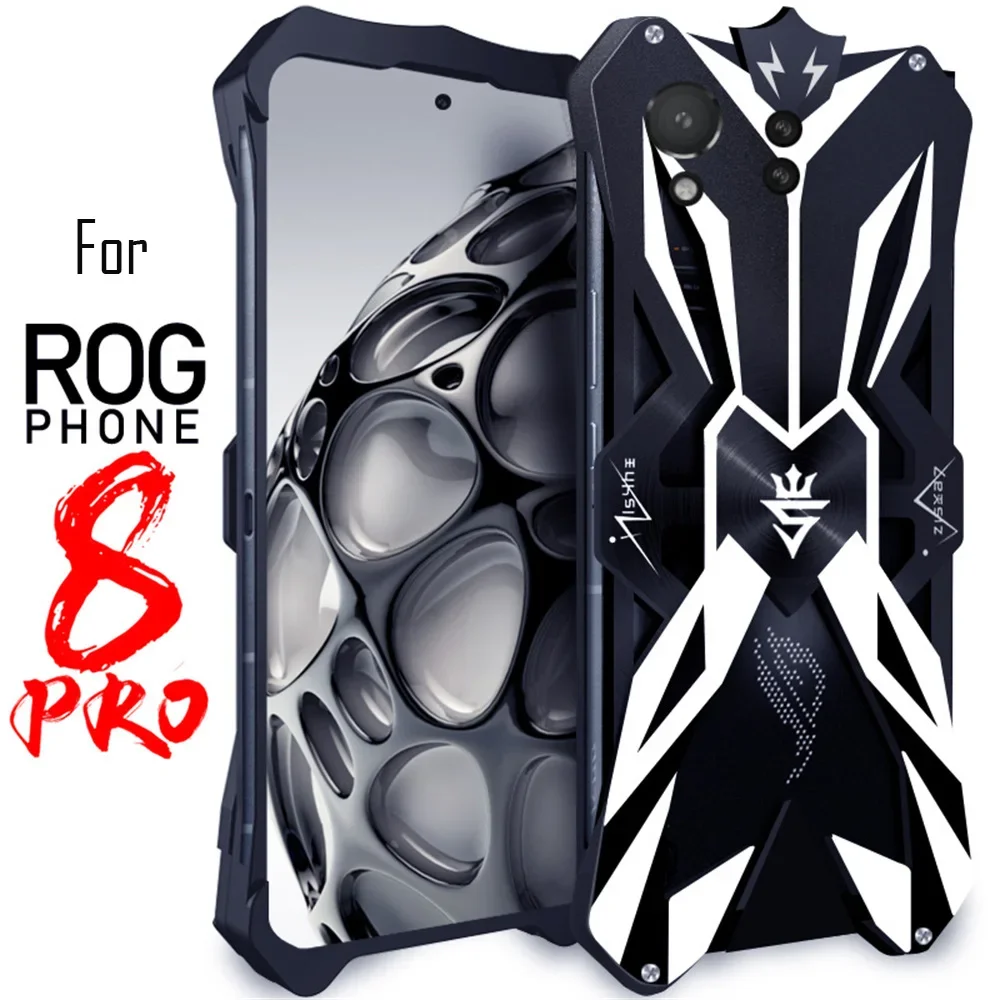 

Shockproof Metal Armor Case For Asus Rog 8 Pro Case Luxury Aluminum Cover Hollow Design Funda For ASUS Rog Phone 8 Pro Rog8 Case