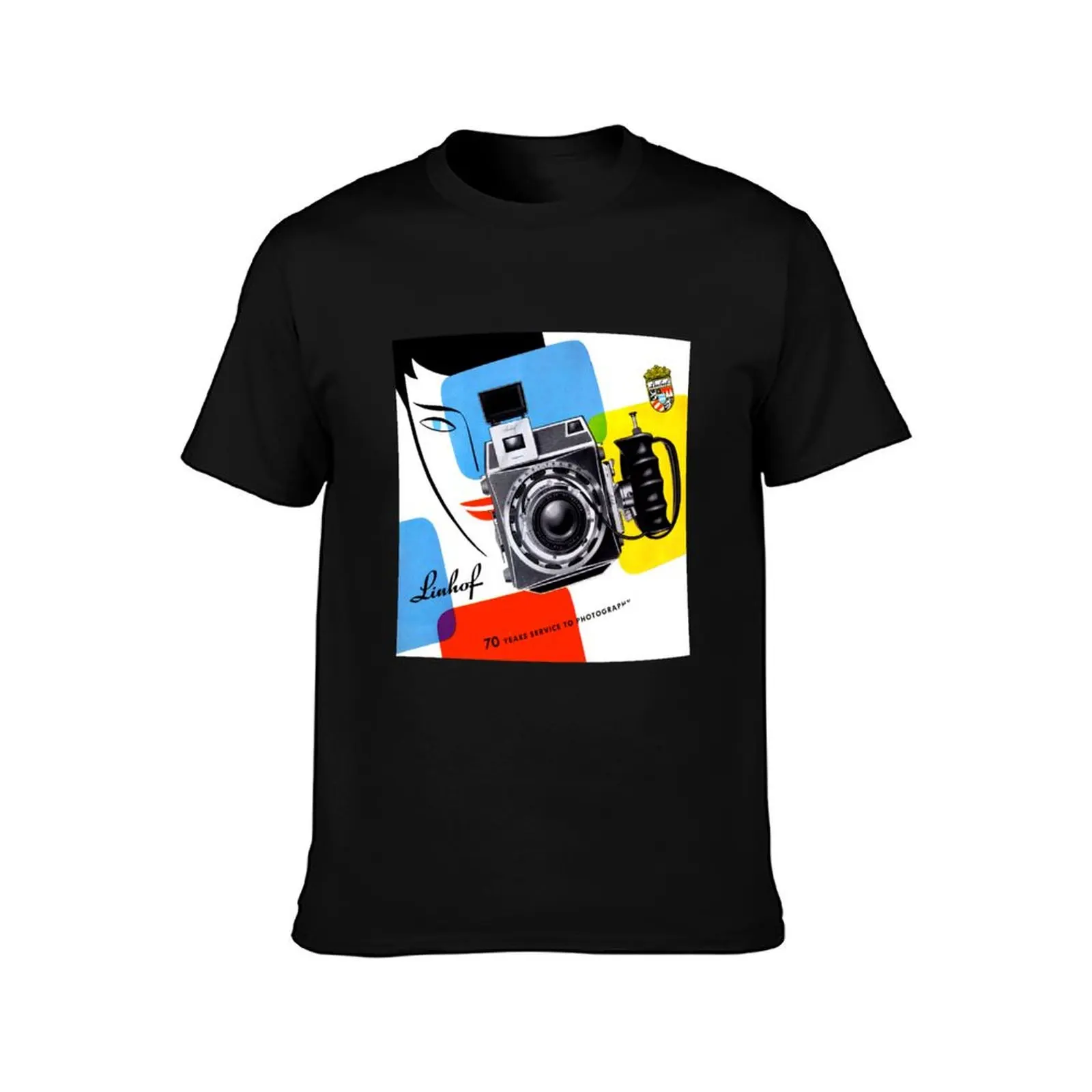 Linhof camera vintage advert T-Shirt Summer Casual Cotton Tee Oversized Streetwear Tops Vintage Graphic Print 100% Cotton