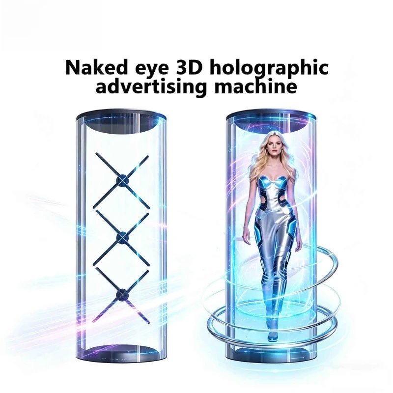 For AZMAX 3D LED Hologram Fan POV Transparent Display Screen Commercial Advertising Visual Equipment