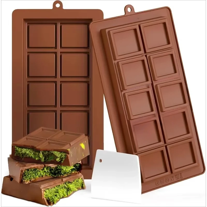 

3 Pcs Chocolate Bar Molds Silicone For Pastry DIY Dubai Chocolate Granola Mold Bar Candy Cake Decorating Bakery Accessorie