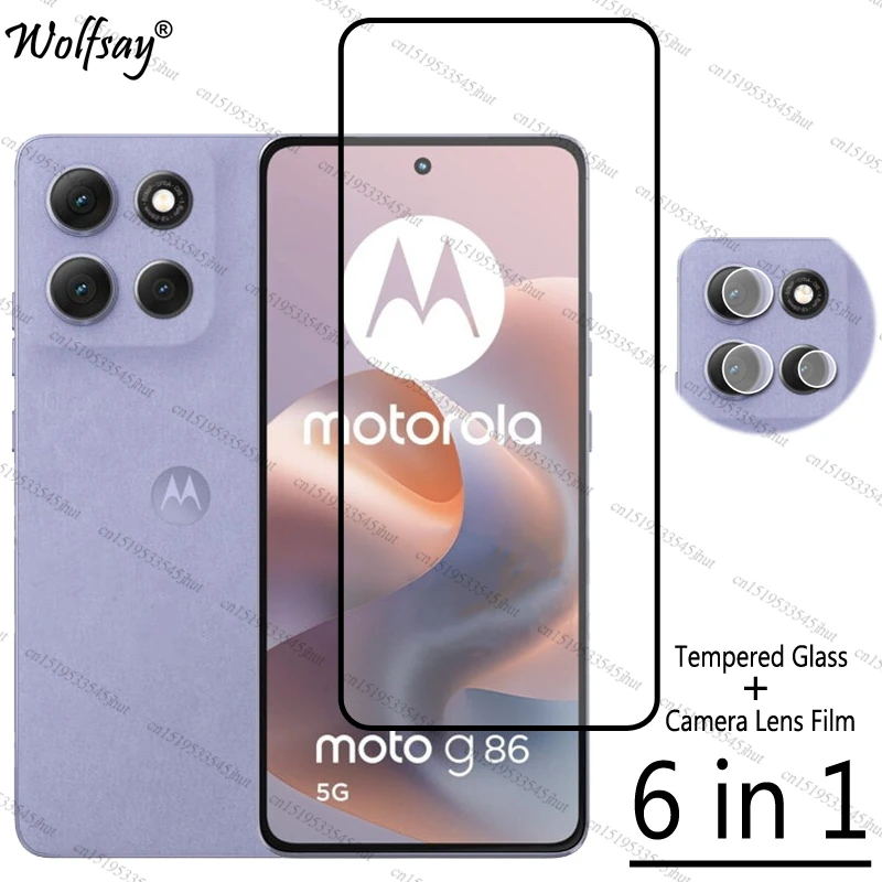 غطاء كامل من الزجاج المقسى لهاتف موتورولا موتو G86 واقي للشاشة موتو G86 واقي عدسة الكاميرا زجاج الهاتف لزجاج موتو G86 #1